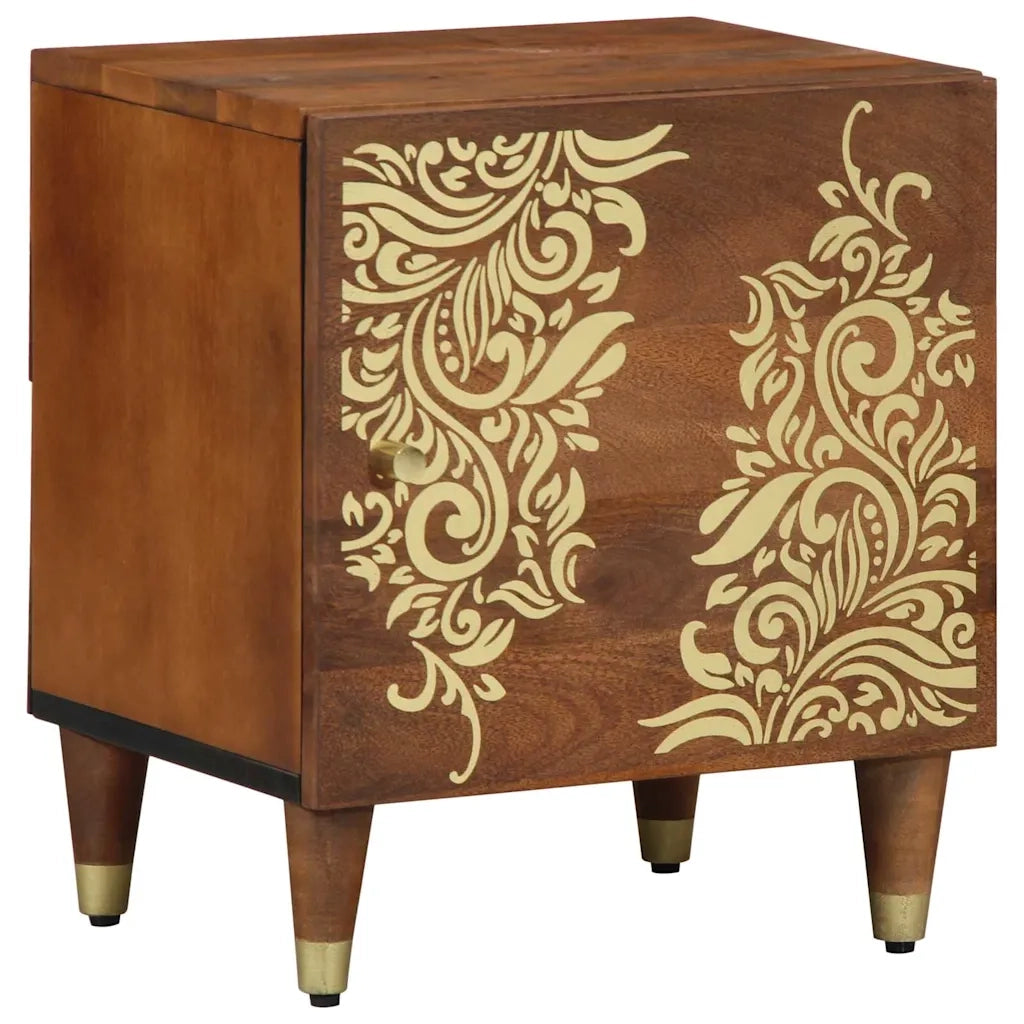 Set di 2 Comodini | Armadio da Notte | Mobiletto da notte con porta Marrone miele 40 x 33 x 46 cm