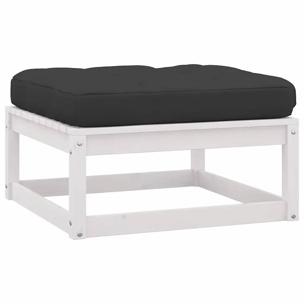 Sedia da giardino-Poggiapiedi da Giardino con Cuscini 2 pz Massello di Pino 521690