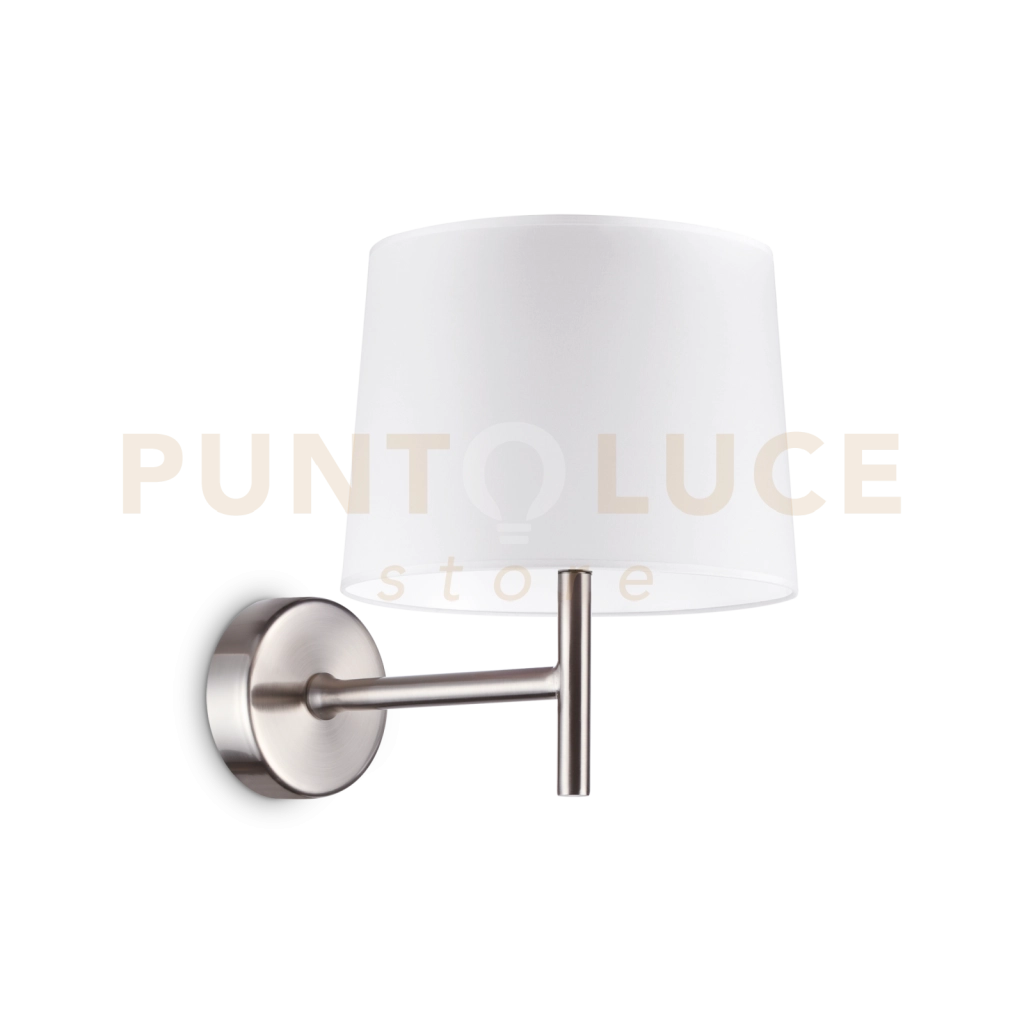 SET UP APPLIQUE 1 LUCE ATTACCO E27 IN METALLO NICKEL SENZA PARALUME