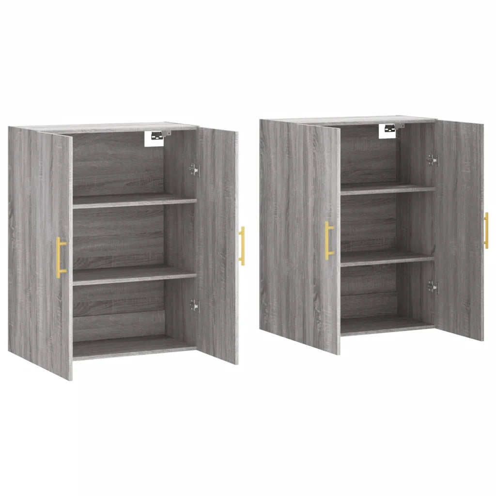 Mobili a Parete 2 pz Grigio Sonoma 69,5x34x90 cm 3195617