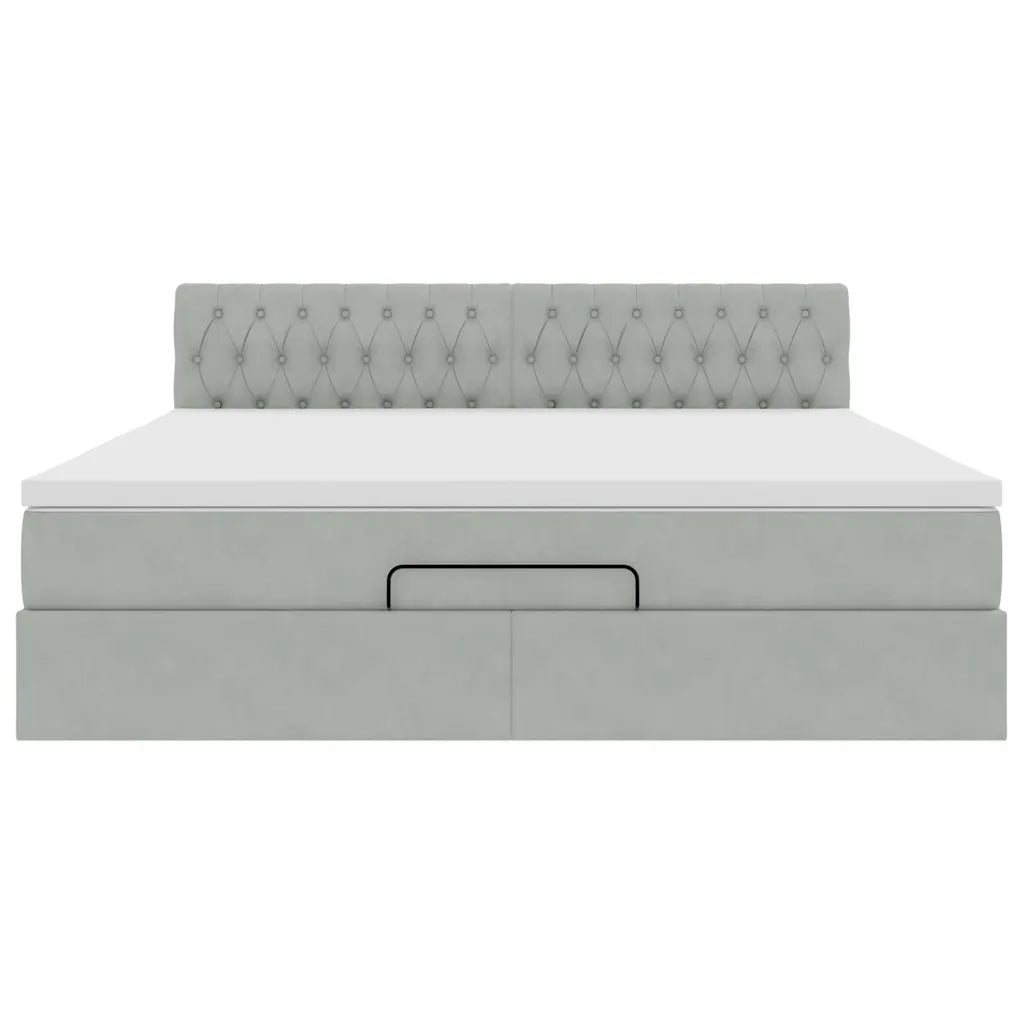 Struttura Letto Pouf con Materasso 180x200 cm in Velluto 3311861