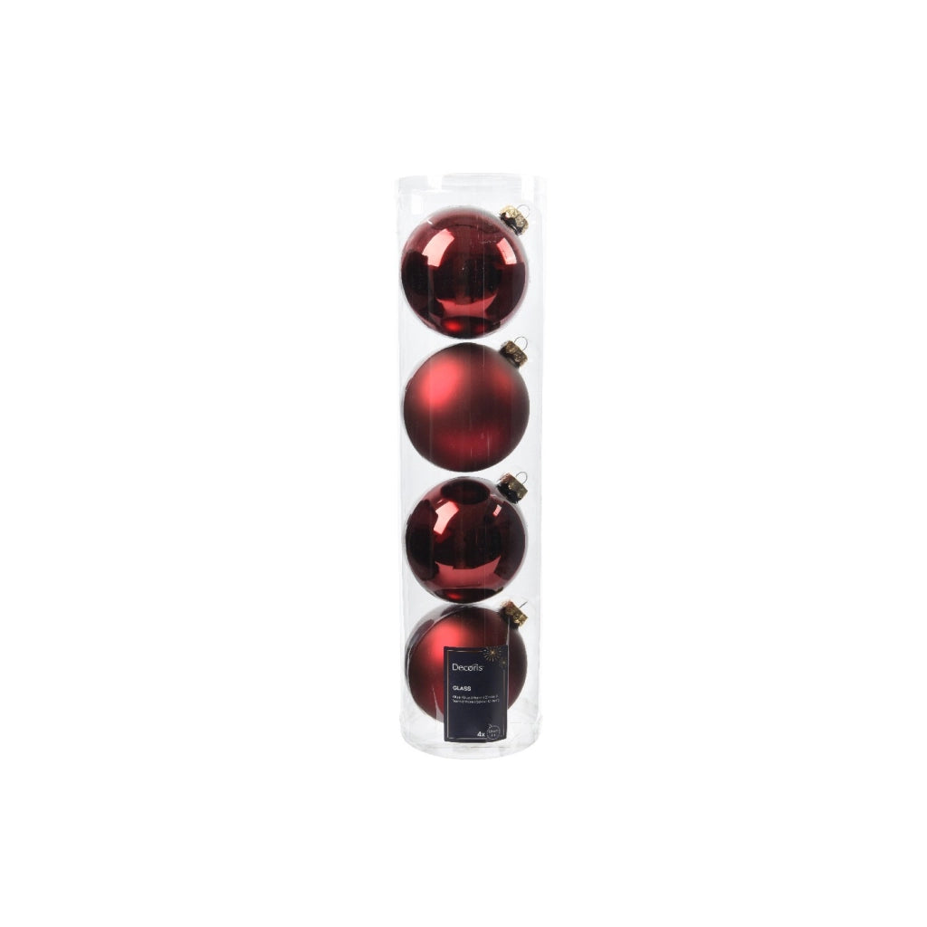 Box 4 Palline Vt luc/opac Sangue di bue d10cm