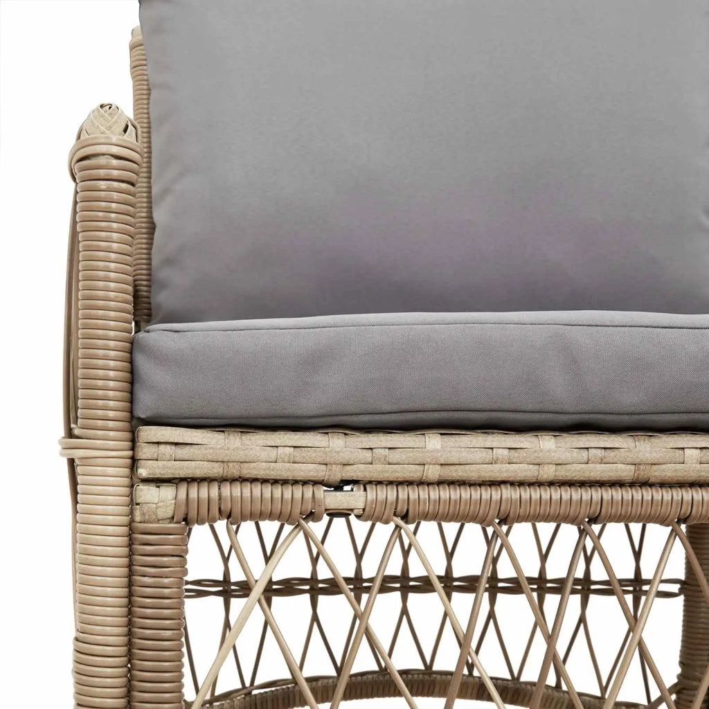 Sedia da Giardino | Sedie da Esterno con cuscino Beige 73 x 61 x 77 cm polyrattan