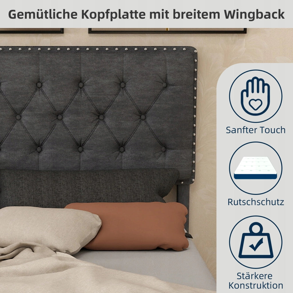 Letto matrimoniale minimalista - Xylo - 160x200 - Grigio