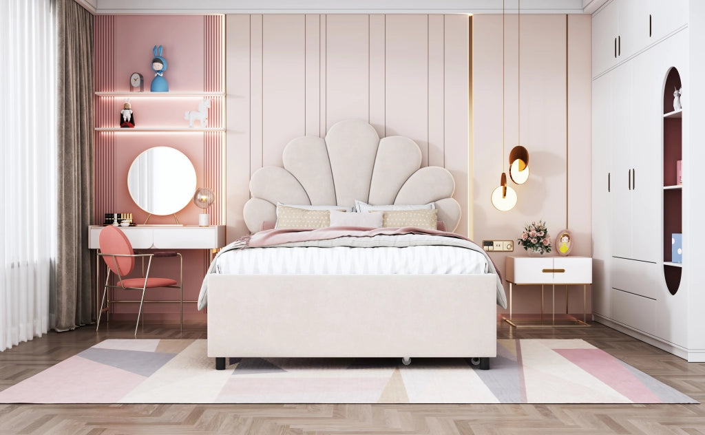 letto imbottito velluto beige 90 x 200 cm