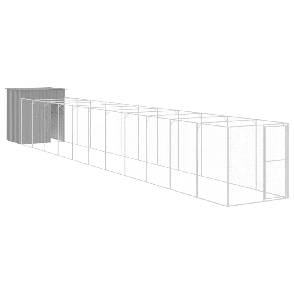 Cuccia per cani con recinto chiaro 165 x 1271 x 181 cm grigio 02_0043496