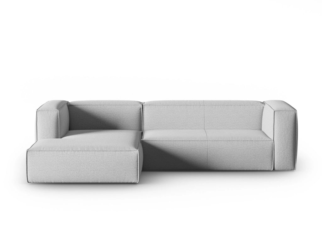 Cosmopolitan Design - Divano angolare sinistro "Mackay" 4 posti in velluto strutturato grigio 