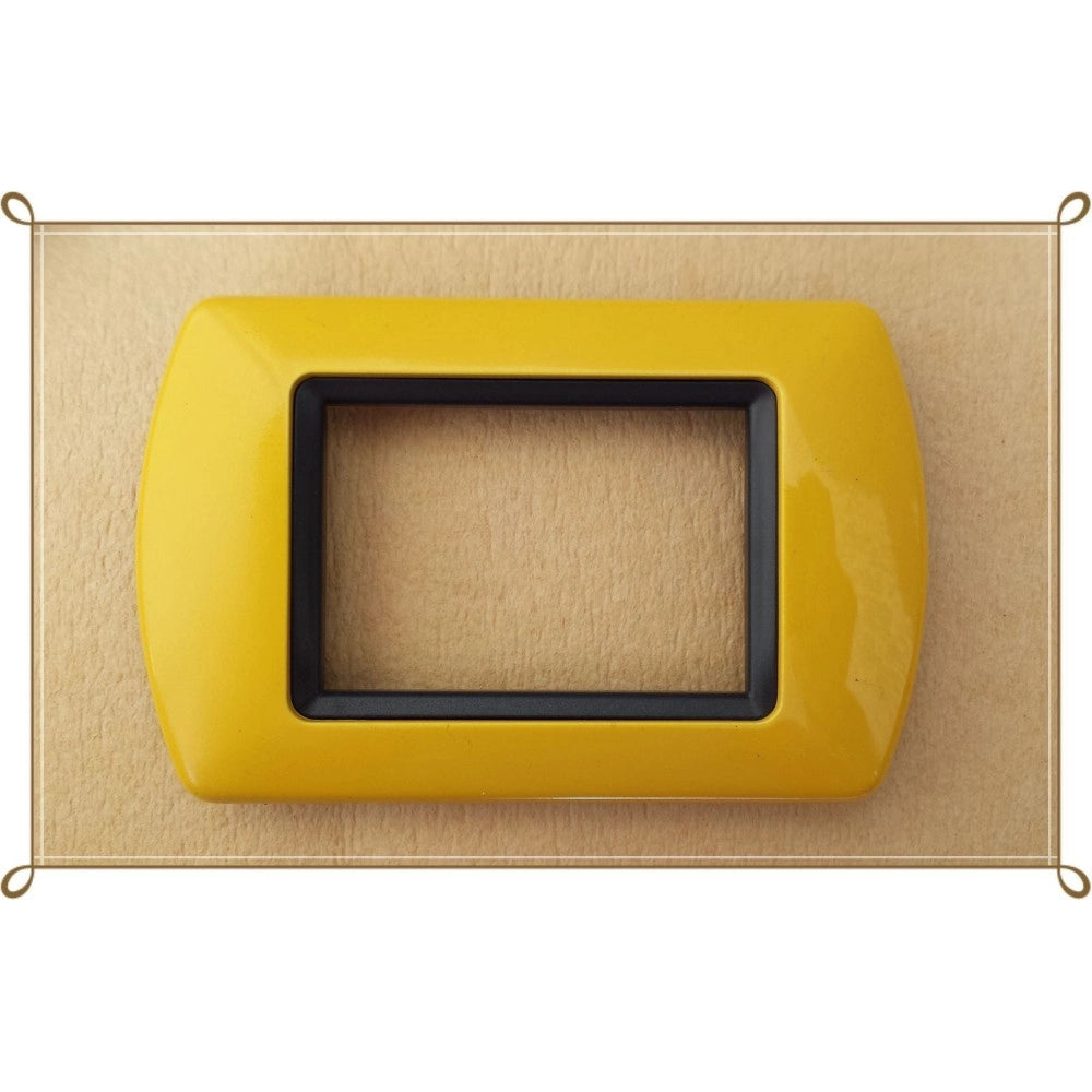 Trade Shop - Placchette Placche In Abs Compatibili Per Serie Living International Placca - Giallo -4 Fori     -