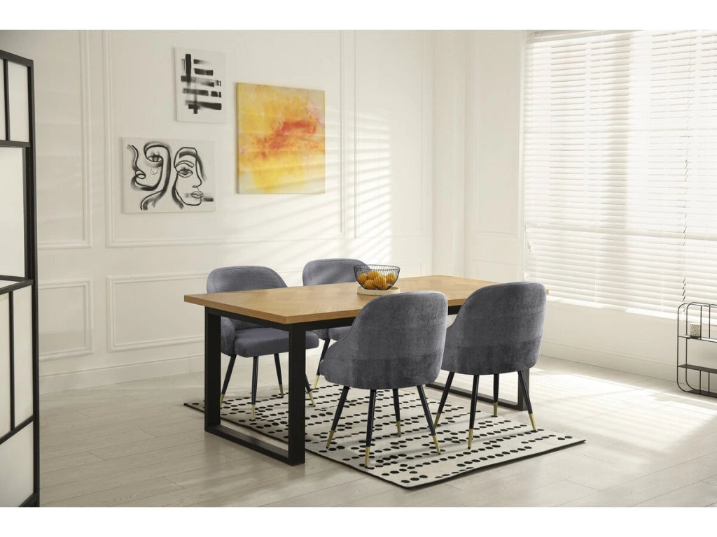 Set di 2 sedie in tessuto "Harmony" - 54 x 57 x 90 cm - Grigio