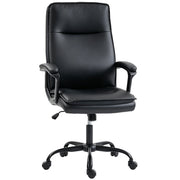 Sedia da ufficio ergonomica - con altezza regolabile e funzione dondolo - in PU - nero