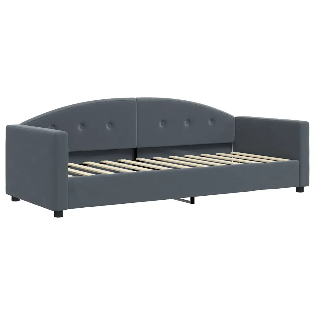 Divano Letto con Letto Estraibile-Sofa Letto-Daybed Grigio Scuro 80x200cm Velluto 443341