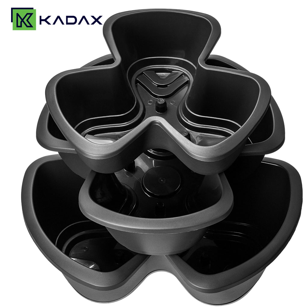 Vaso da fiori KADAX, vaso per fiori, coperchio in plastica, tripla cascata, supporto per fiori 3 in 1