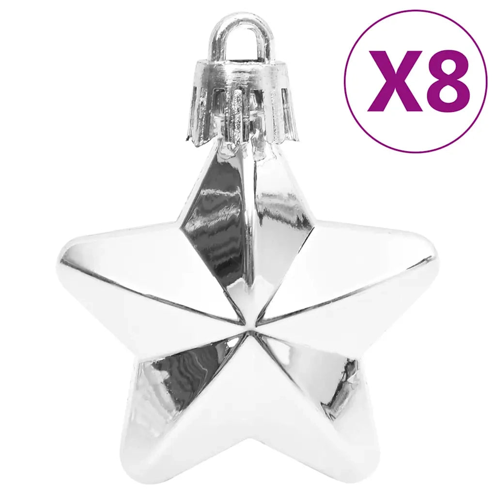 Set Palline di Natale 111 pz-Decorazioni natalizie Argento in Polistirene