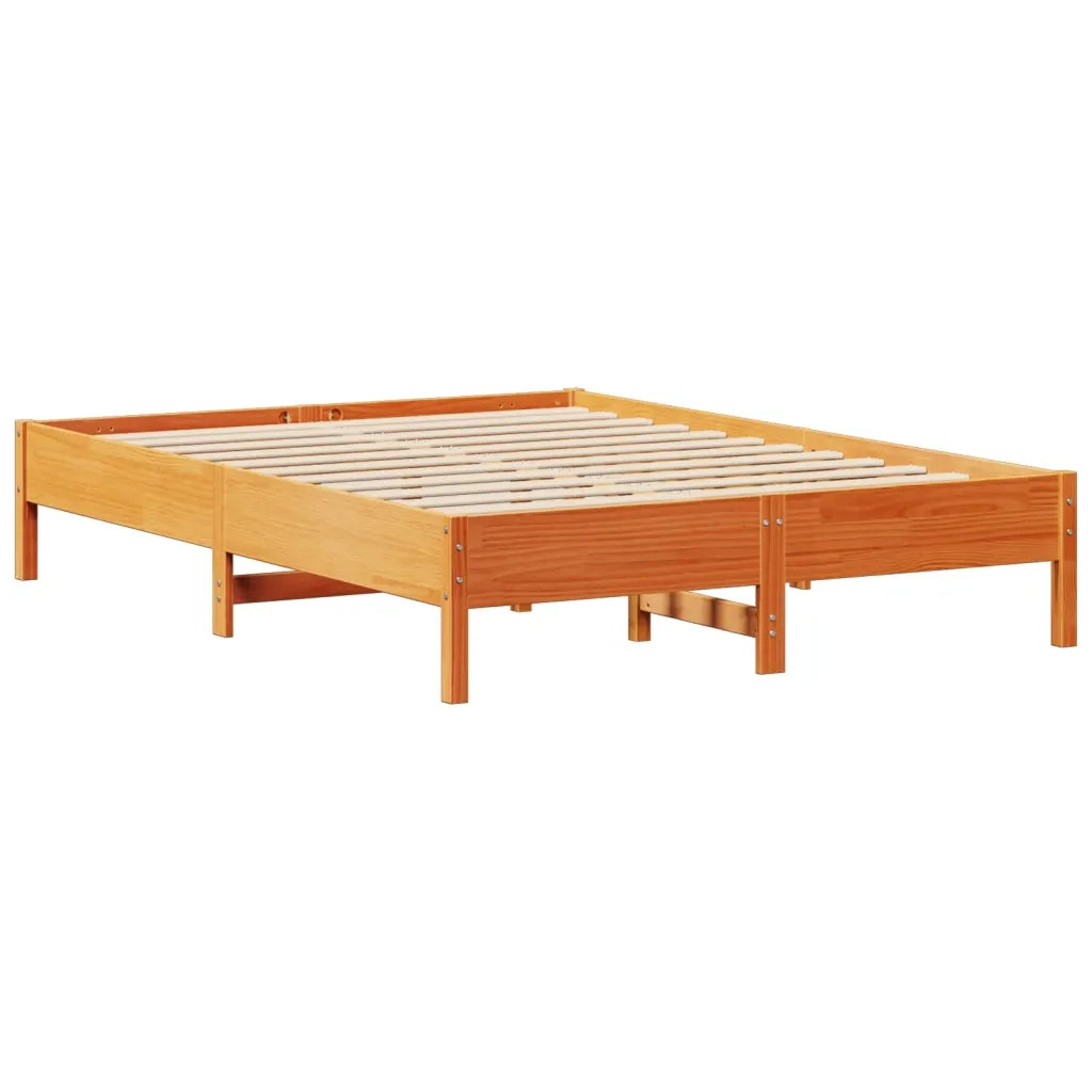 Letto senza Materasso Marrone Cera 150x200 cm in Legno di Pino