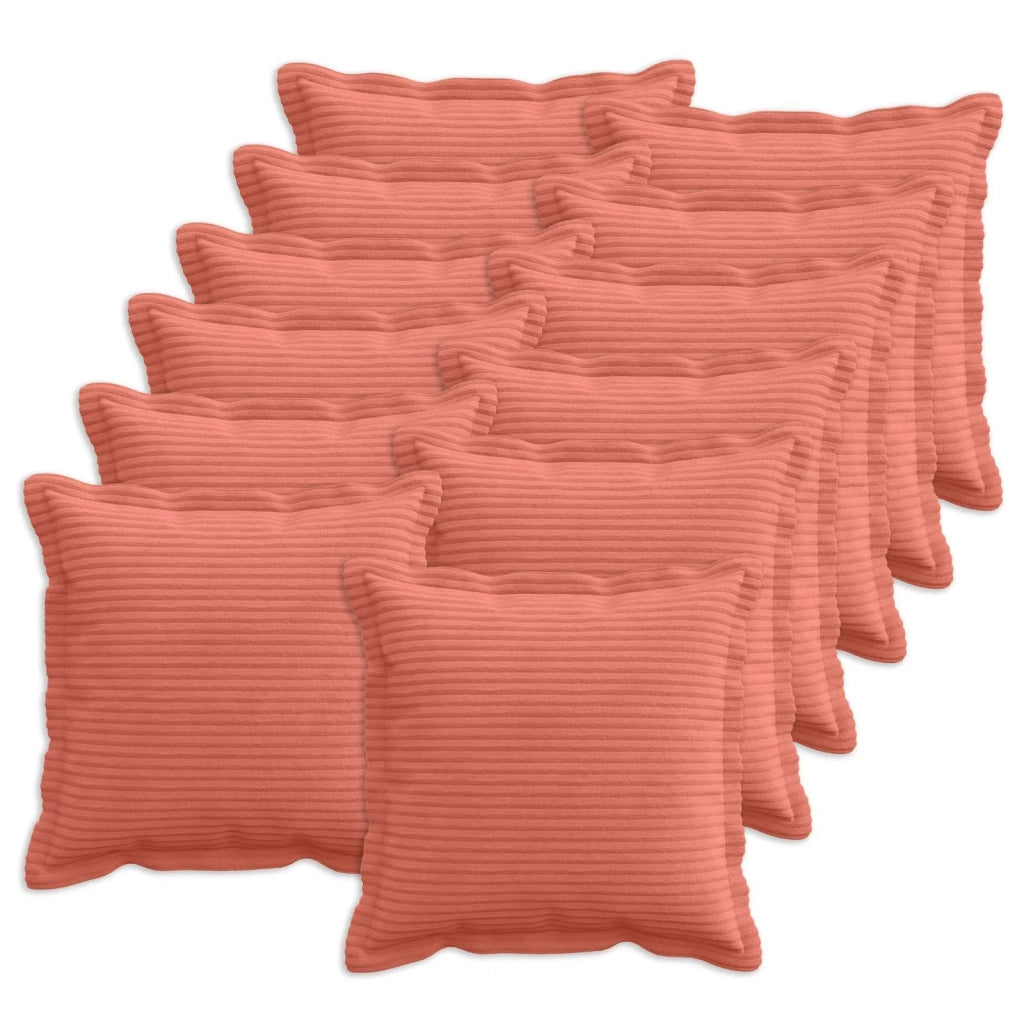 Federa 12 pz HOUTEN Rosso Arancio 45 x 45 cm corduroy 918639