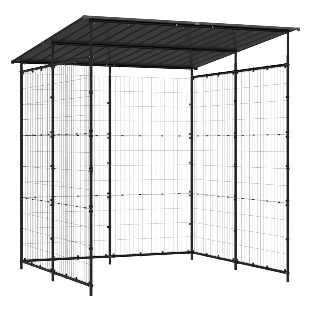 Pensilina per biciclette 190 x 190 x 222 cm acciaio nero 02_0004579
