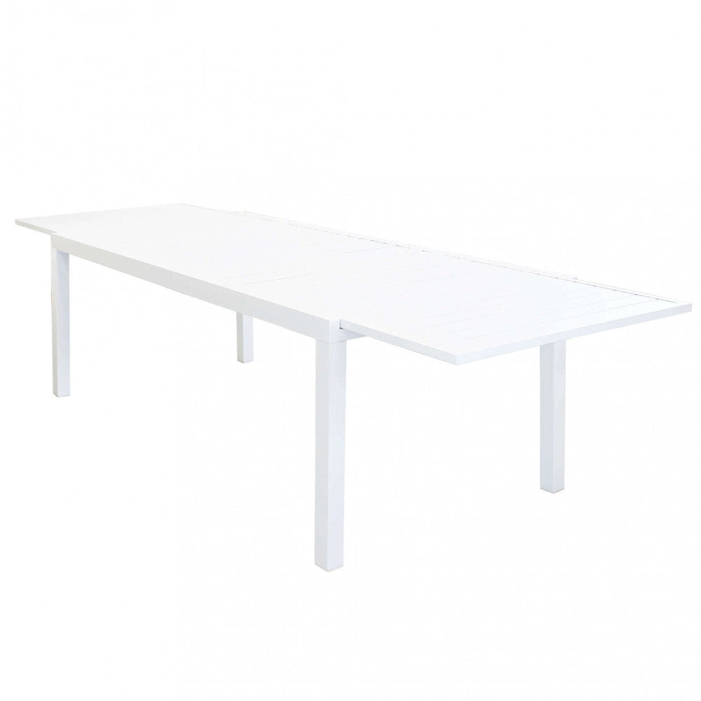 Tavolo Formentera 200/300x100x74 h cm in Alluminio Bianco