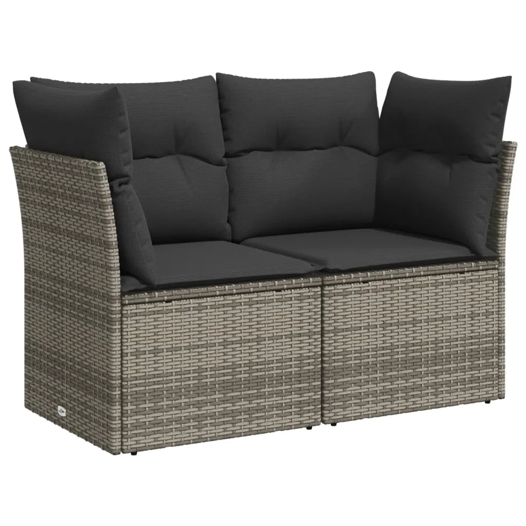 Set Divano da Giardino 10 pz con Cuscini Grigio in Polyrattan 3266820