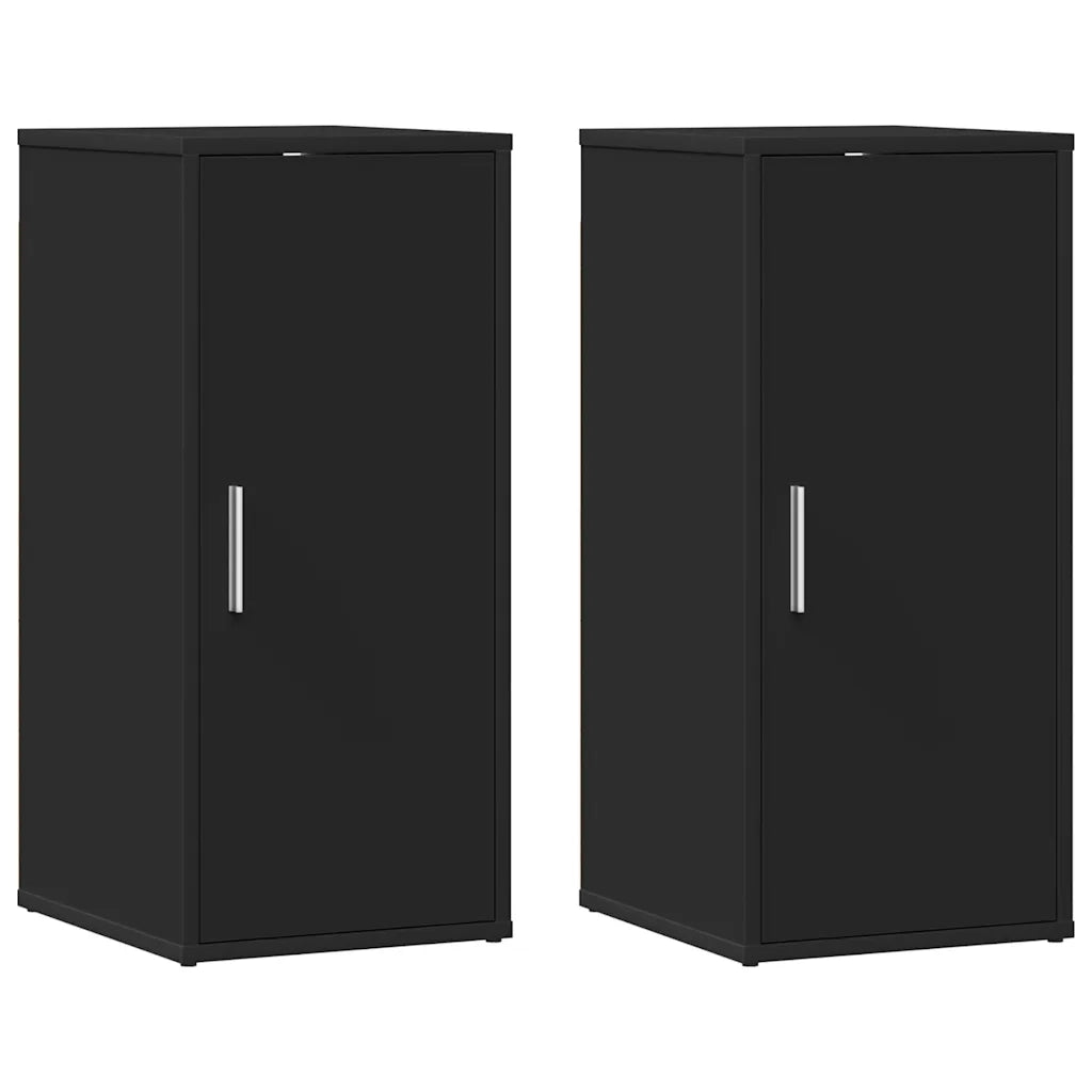 Scarpiere 2 pz-Set di 2 Scaffale per scarpe Nere 32x35x70 cm in Truciolato