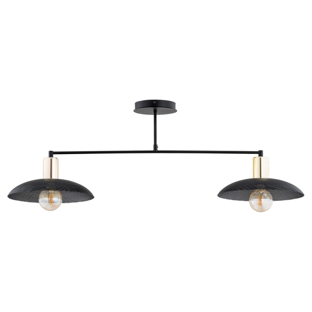 Lampada a sospensione SPIRIT in acciaio nero opaco e oro