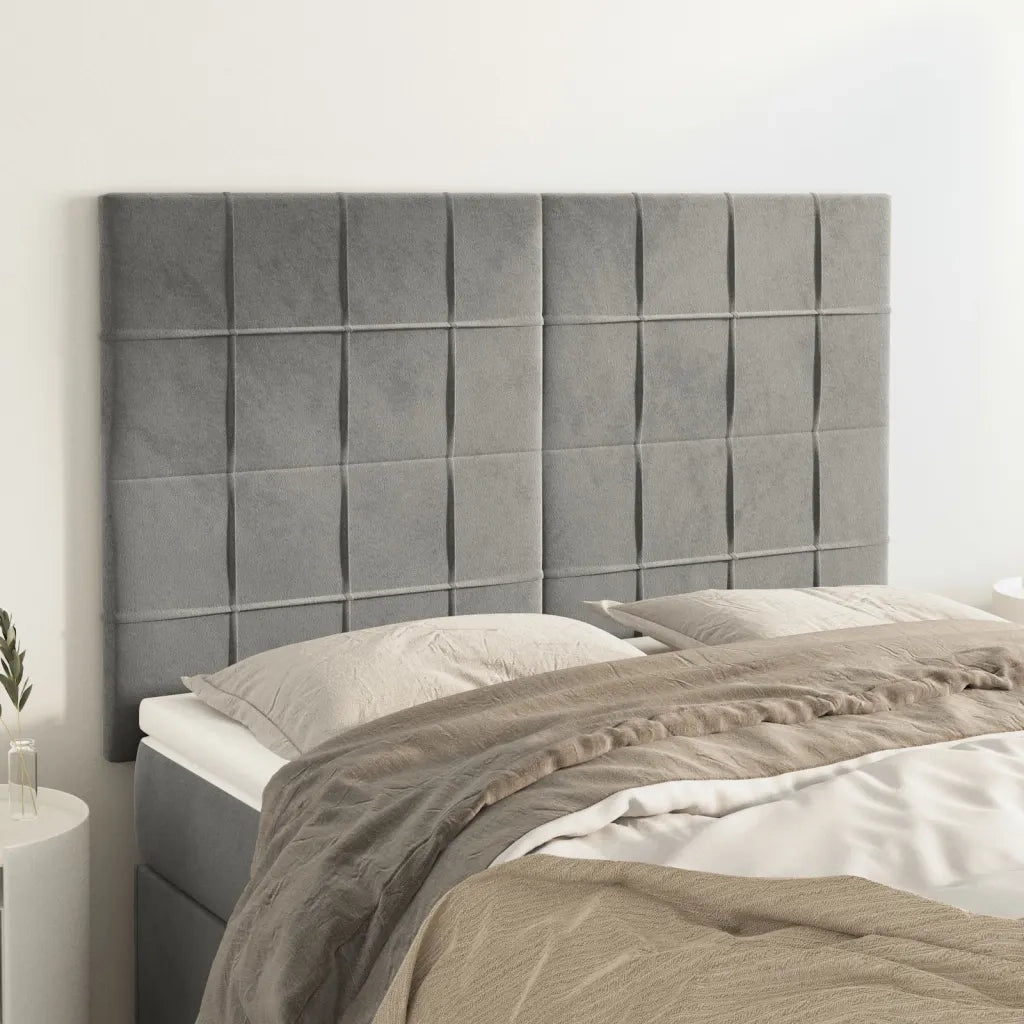 Testiera Grigio Chiaro 144x5x118/128 cm Velluto 3116380