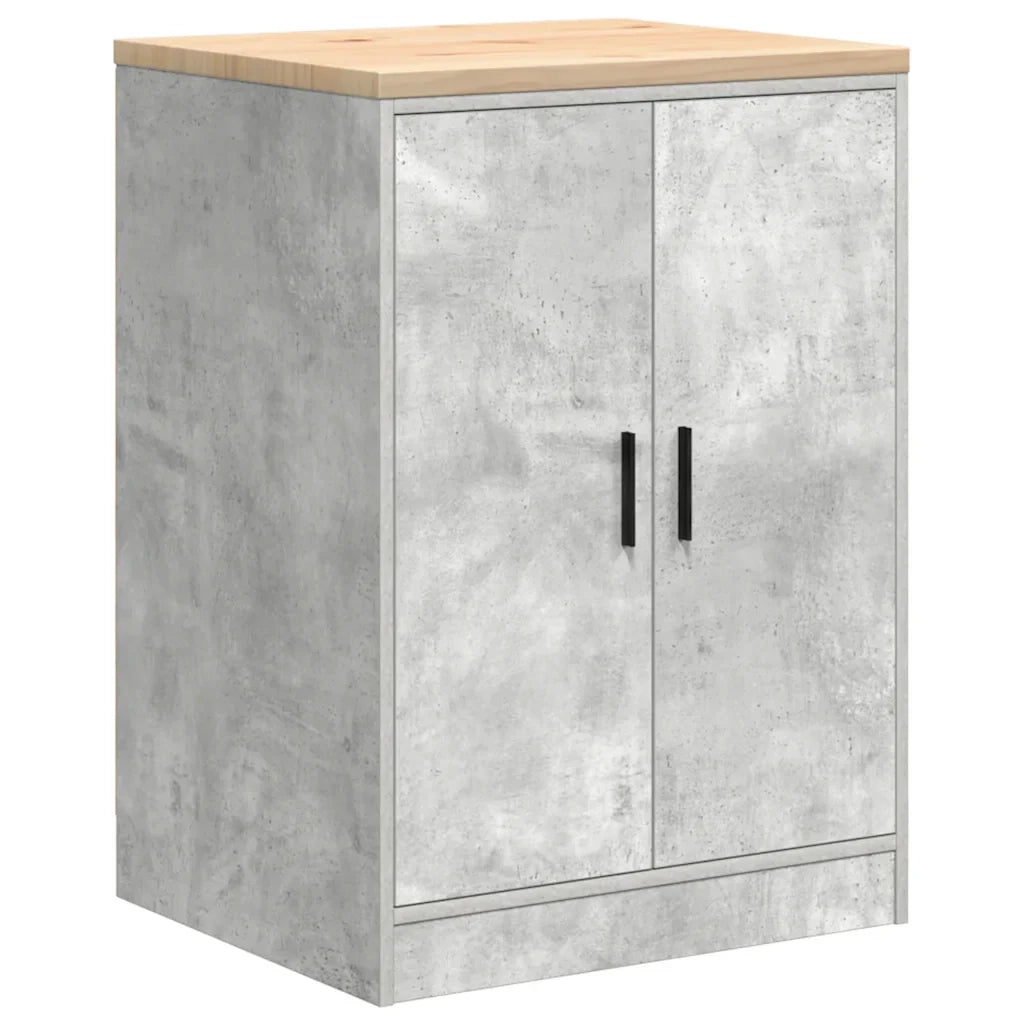 Mobile contenitore multifunzionale per garage 60 x 51 x 85 cm moderno e pratico piano di lavoro in legno grigio cemento 02_0051372