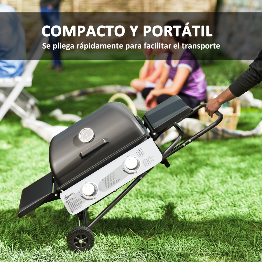 Barbecue a Gas 2 Bruciatori ¨C Zephmum ¨C 5,6 KW Nero 101x50x102 cm