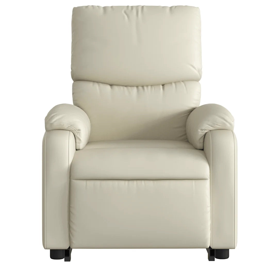 Poltrona Alzapersona Reclinabile Crema in Similpelle 3204901