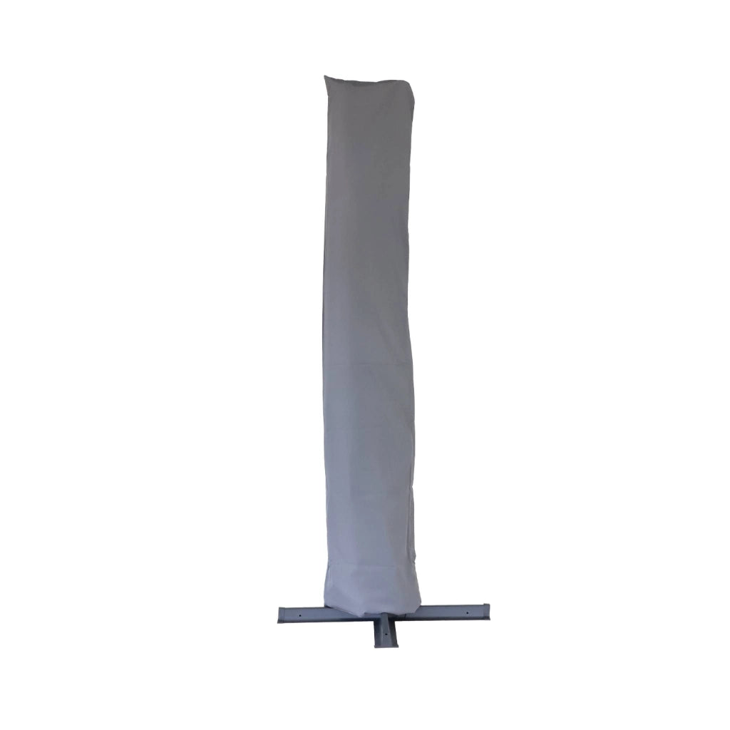 Ombrellone rettangolare asta effetto legno, 3x4m, grigio