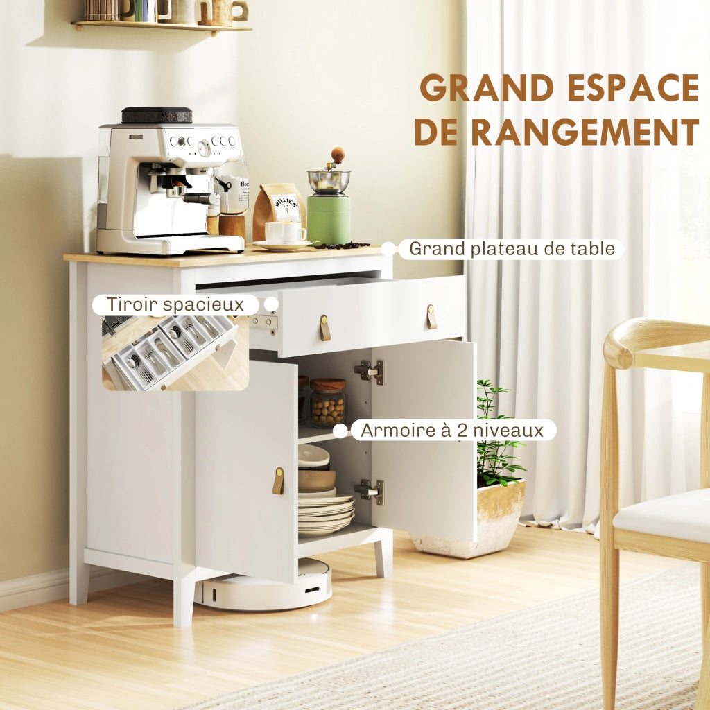Credenza ingresso con 2 ante e cassetto ¨C Xylo ¨C Bianco 80x40x90 cm