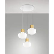 Kino Sospensione Bianco 3Luci Tonda