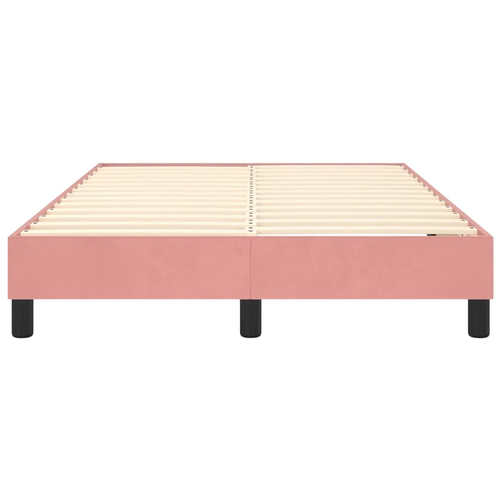 Struttura Letto a Rete a Molle-Giroletto Rosa 120x200 cm in Velluto 974466