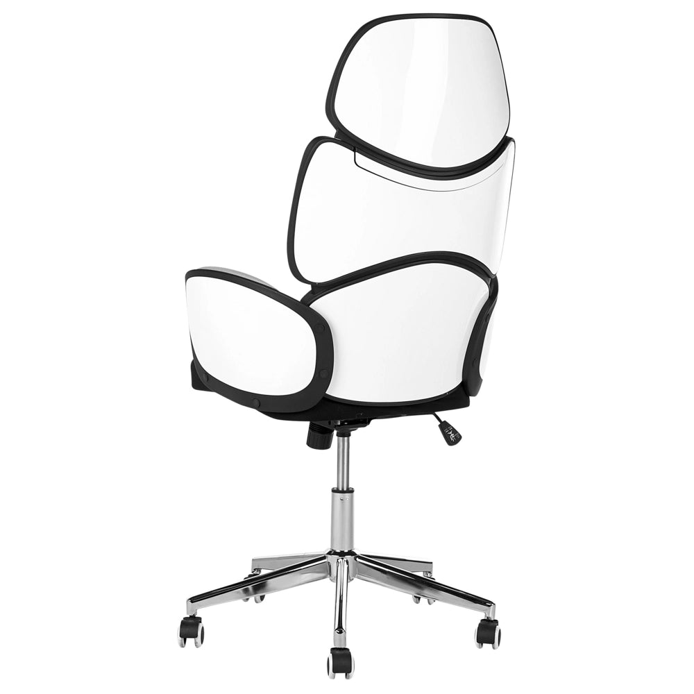 Sedia ufficio in materiale sintetico grigio e nero struttura in metallo schienale regolabile e girevole ufficio