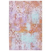 Tappeto multicolore in poliestere, 200 x 300 cm, tessuto a trama piatta, stile orientale boho, con vivaci motivi stampati