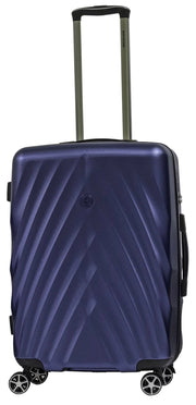 Trolley Valigia Media Rigida in PET 4 Ruote TSA Ravizzoni Diamante Blu