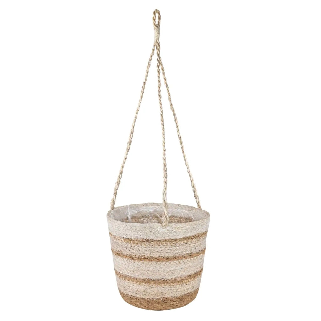 Cesti per piante in erba marina 3 pcs Naturale, Bianco e Beige 42012253