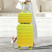 Set di valigie rigide 2 pezzi con trolley e beauty case, ruote piroettanti, manico telescopico, pc verde