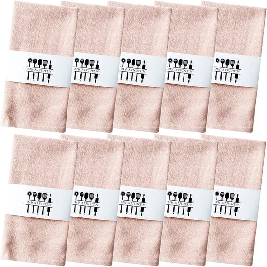 Tovagli in Cotone - Decorazione da Tavola - 10 Pezzi - Rosa - Ideali per Feste - 40 x 40 cm