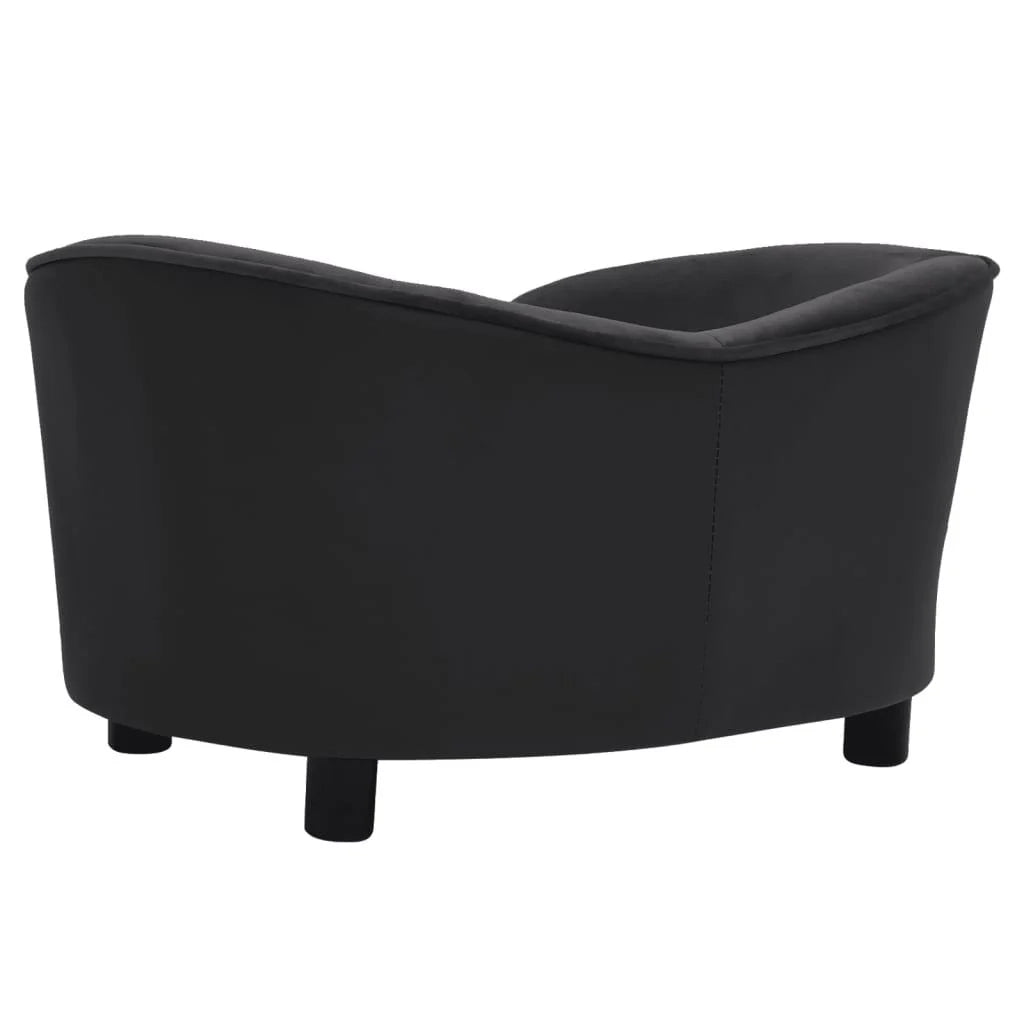Divano per cani nero 69 cm in peluche e sintetico nero 02_0000204
