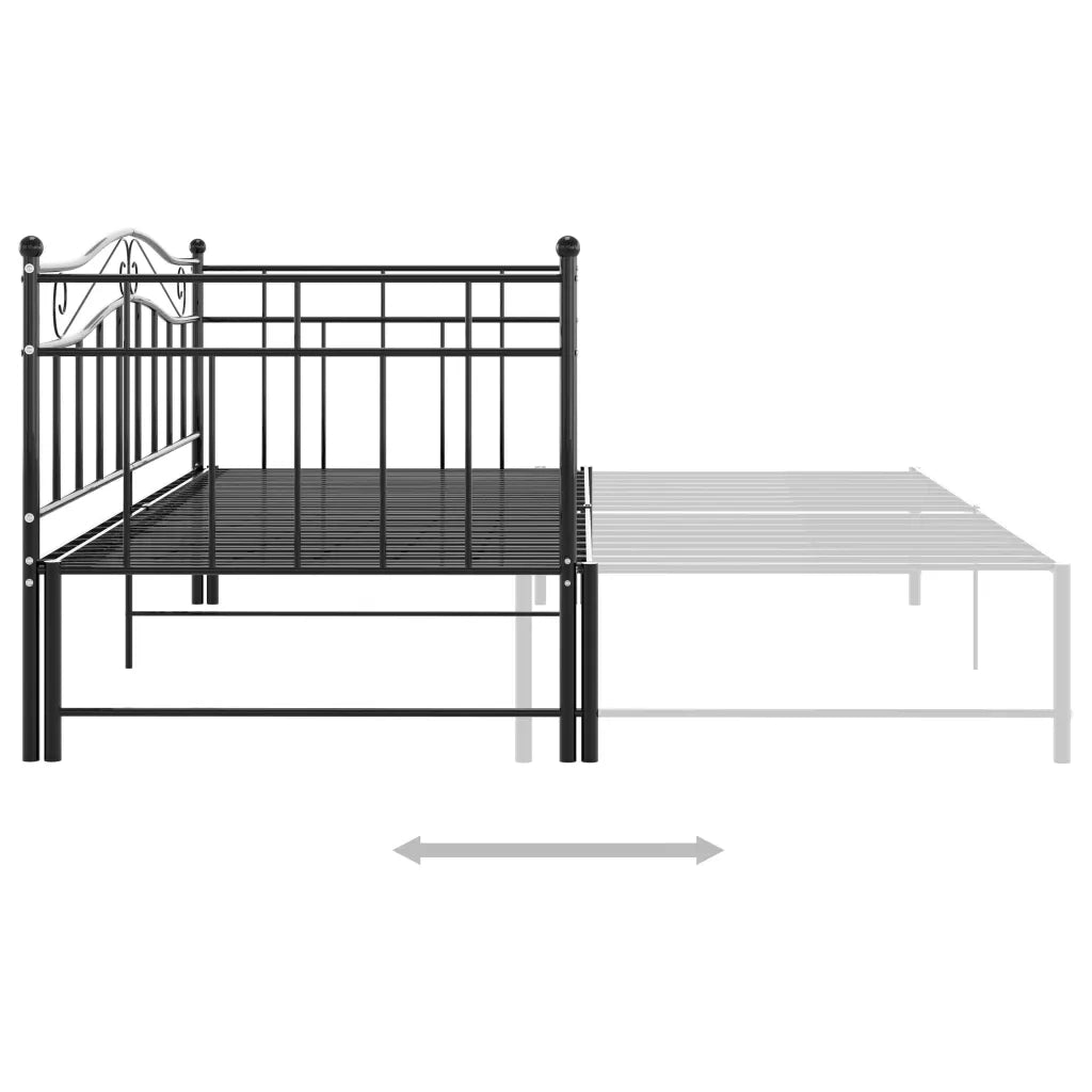 Telaio Divano Letto Estraibile Nero in Metallo 90x200 cm 324782