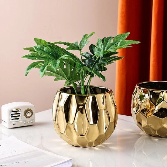 Vaso ceramico per piante da tavolo - decorazione per bagno - piante decorative per camera da letto - decorazione di casa - 19x19x17cm