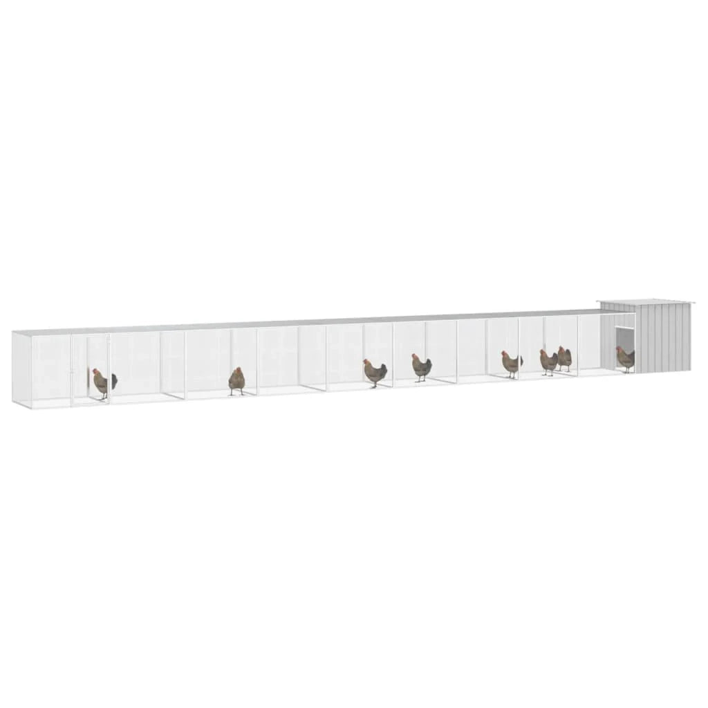 Gabbia per polli 1000 x 91 x 100 cm acciaio zincato grigio 02_0041654