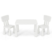 Set con tavolo e 2 sedie per bambini, Set con tavolo e 2 sedie per mangiare disegnare scrivere e fare lavoretti Bianco-Tavoli e sedie