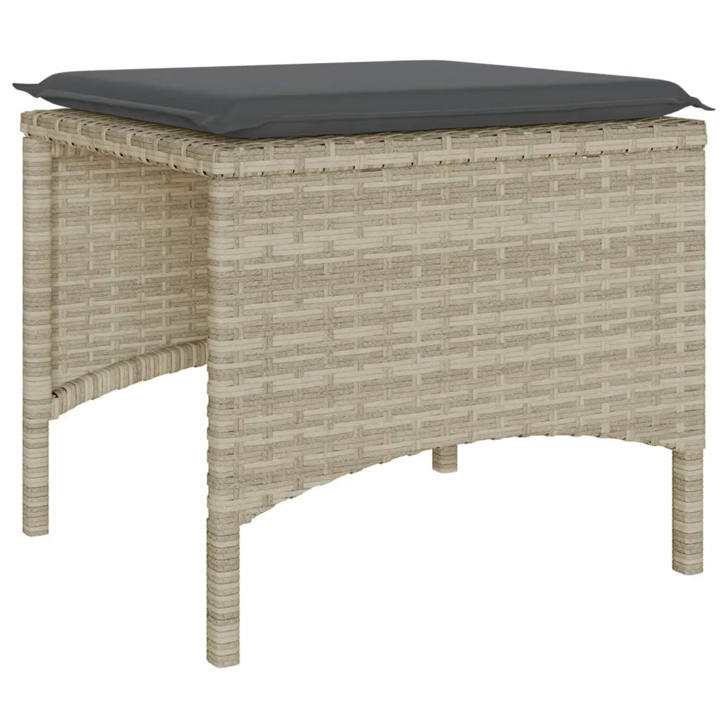 Divano Giardino 2Posti Tavolo Sgabelli Grigio Chiaro Polyrattan 4003895