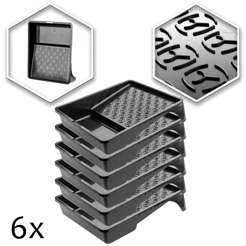 Vassoio grande per pittura KADAX 255x330 mm per set di rulli per pittura, nero, 6 pezzi