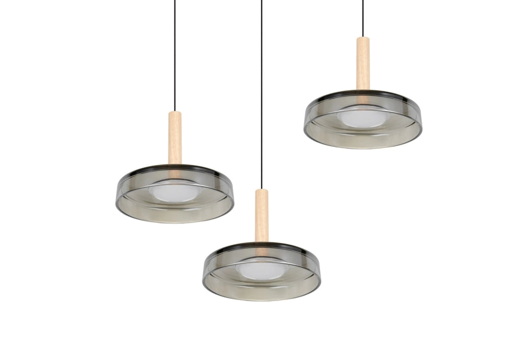 Lampada a sospensione Trio Celeste LED 3 luci nera Ø35