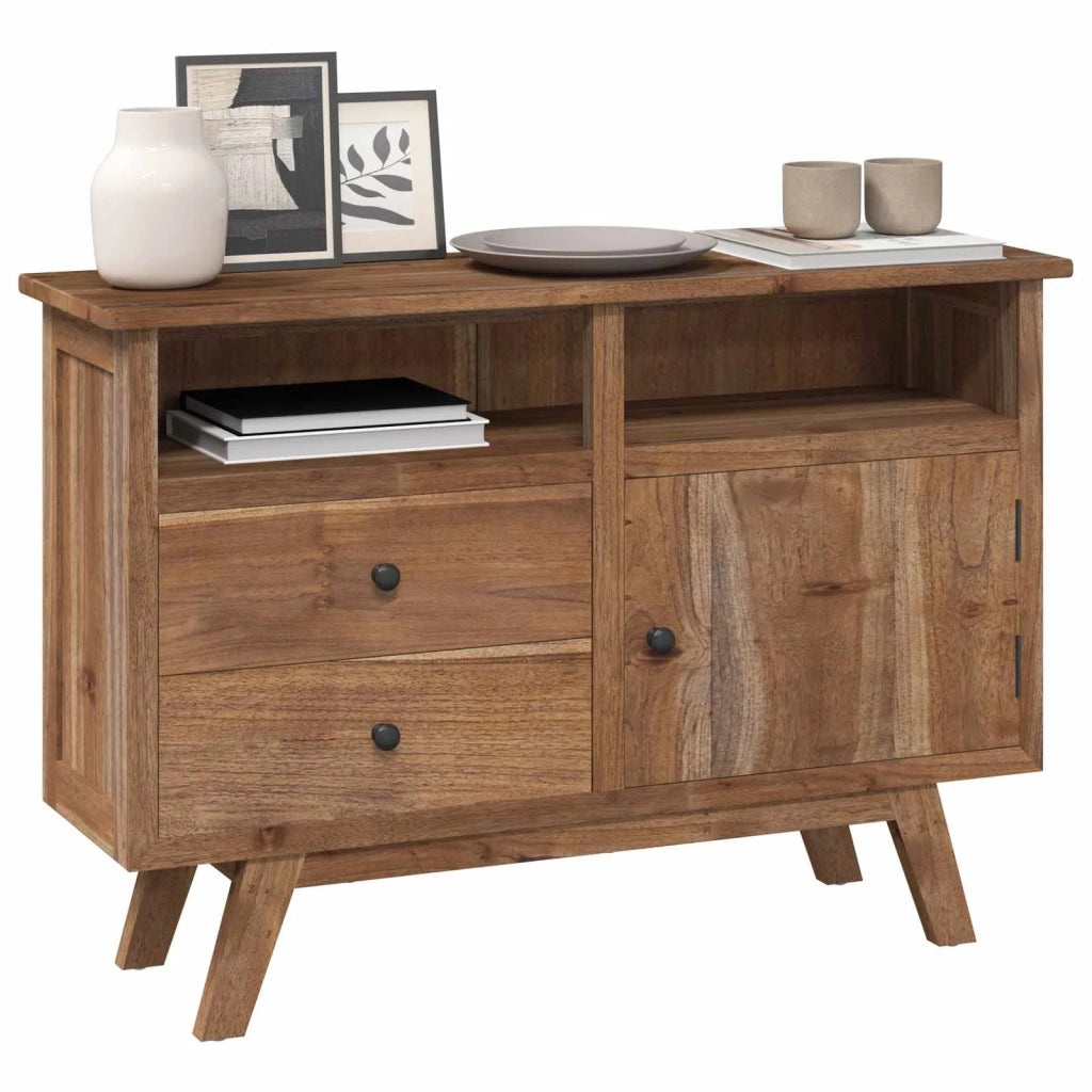 Credenza Naturale 100 x 30 x 68 cm Legno di teak solido