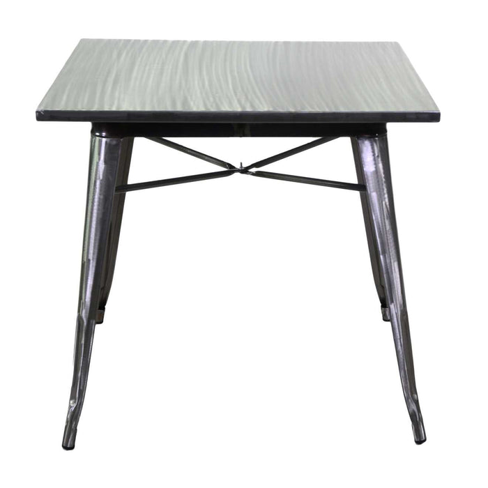 Tavolo New Bristol 80x80xh76 cm in Ferro Grigio Galvanizzato