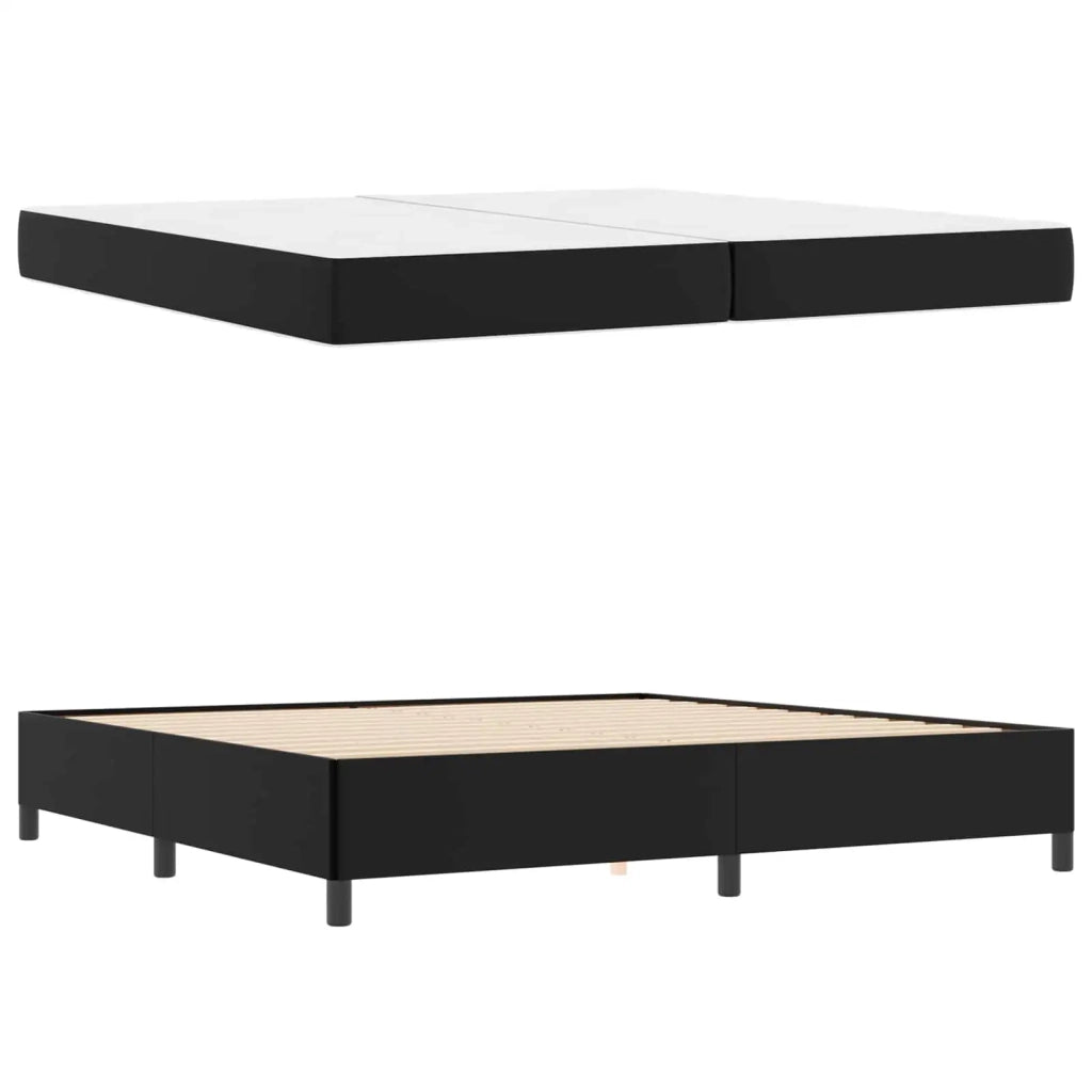 Struttura del letto con materasso Nero 200 x 200 cm Tessuto