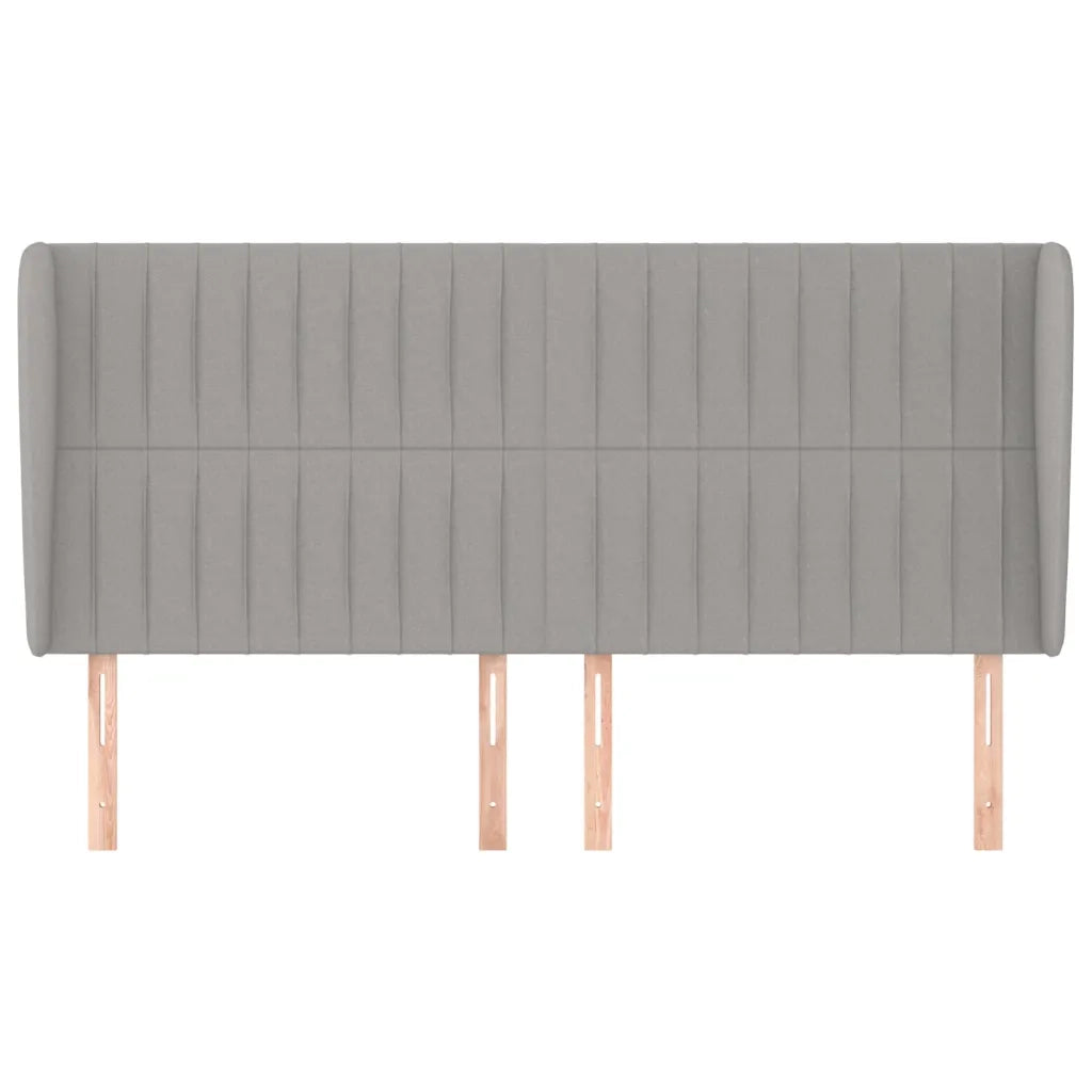 Testiera ad Orecchio Grigio Chiaro 163x23x118/128 cm in Tessuto
